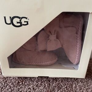 UGG Pink Baby Walker Boots with Bow Detail